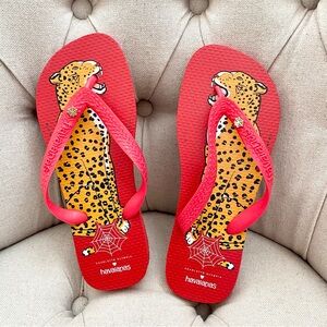 ❤️ New Charlotte Olympia X Havaianas Flip Flop Leopard limited edition 35 / 36